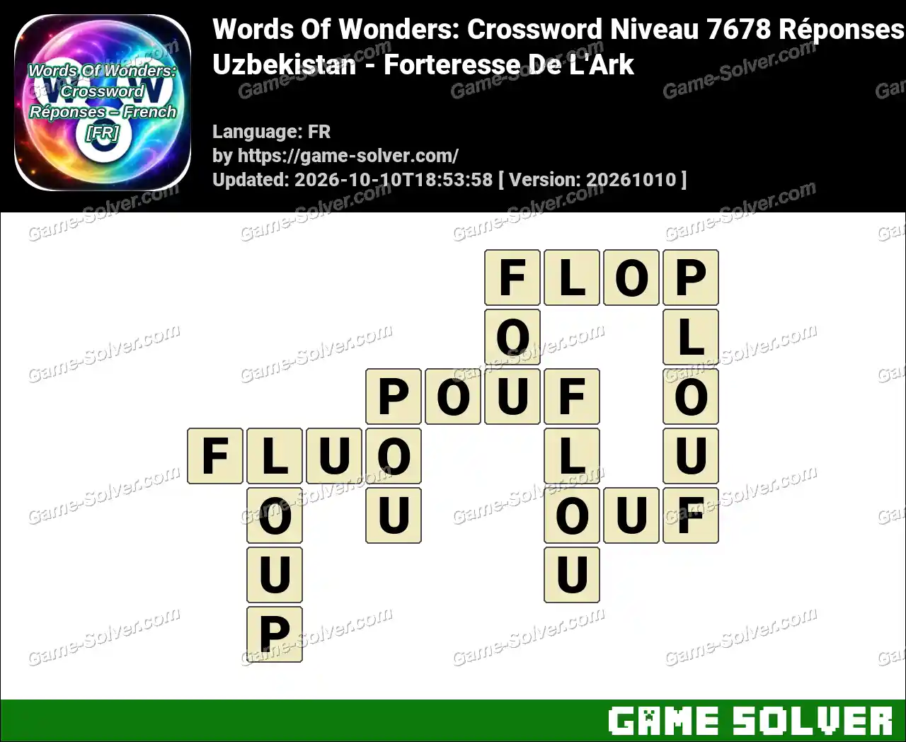 Words Of Wonders: Crossword Niveau 7678 Réponses – Uzbekistan – Forteresse De L’Ark